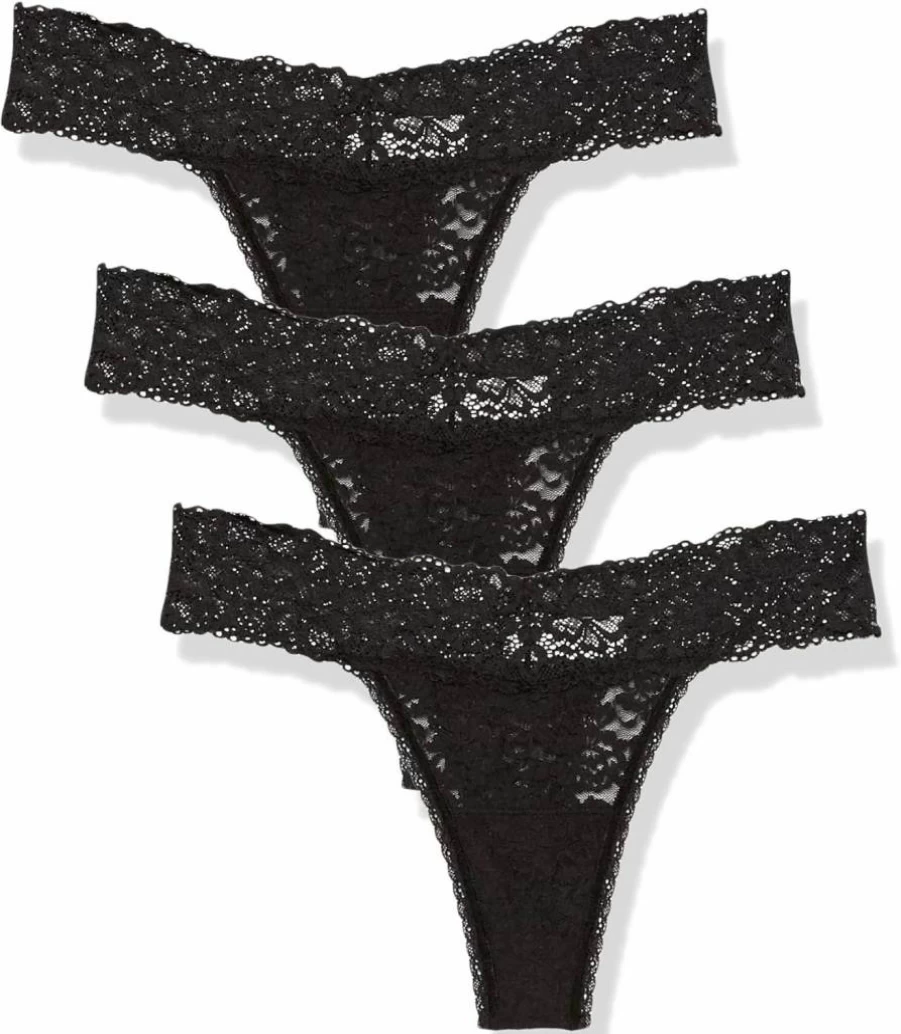 Maidenform Women's 3-Pack All Over Lace Thongs Comfortable Soft Underwear