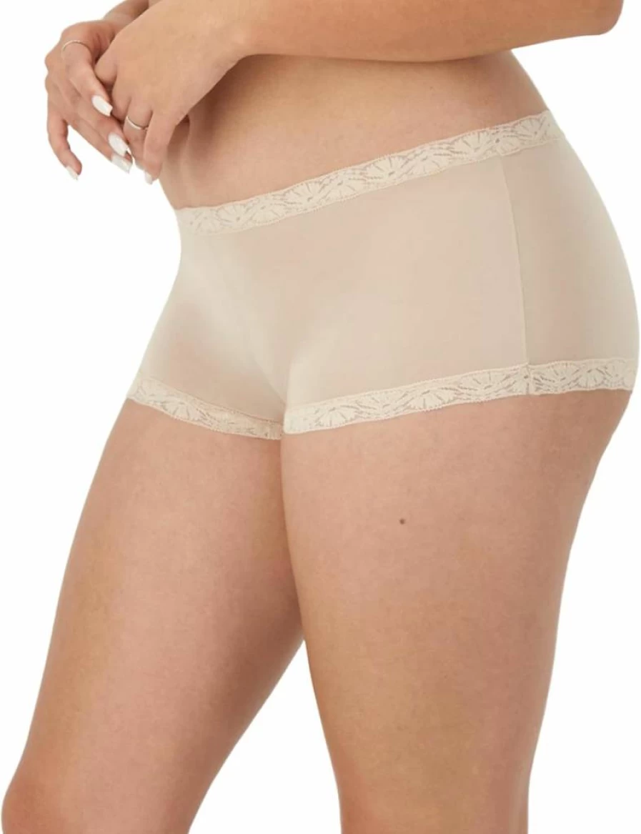 Maidenform Women's Comfortable Microfiber Lace Boyshort Panties 3-Pack - Breathable Soft Underwear Set