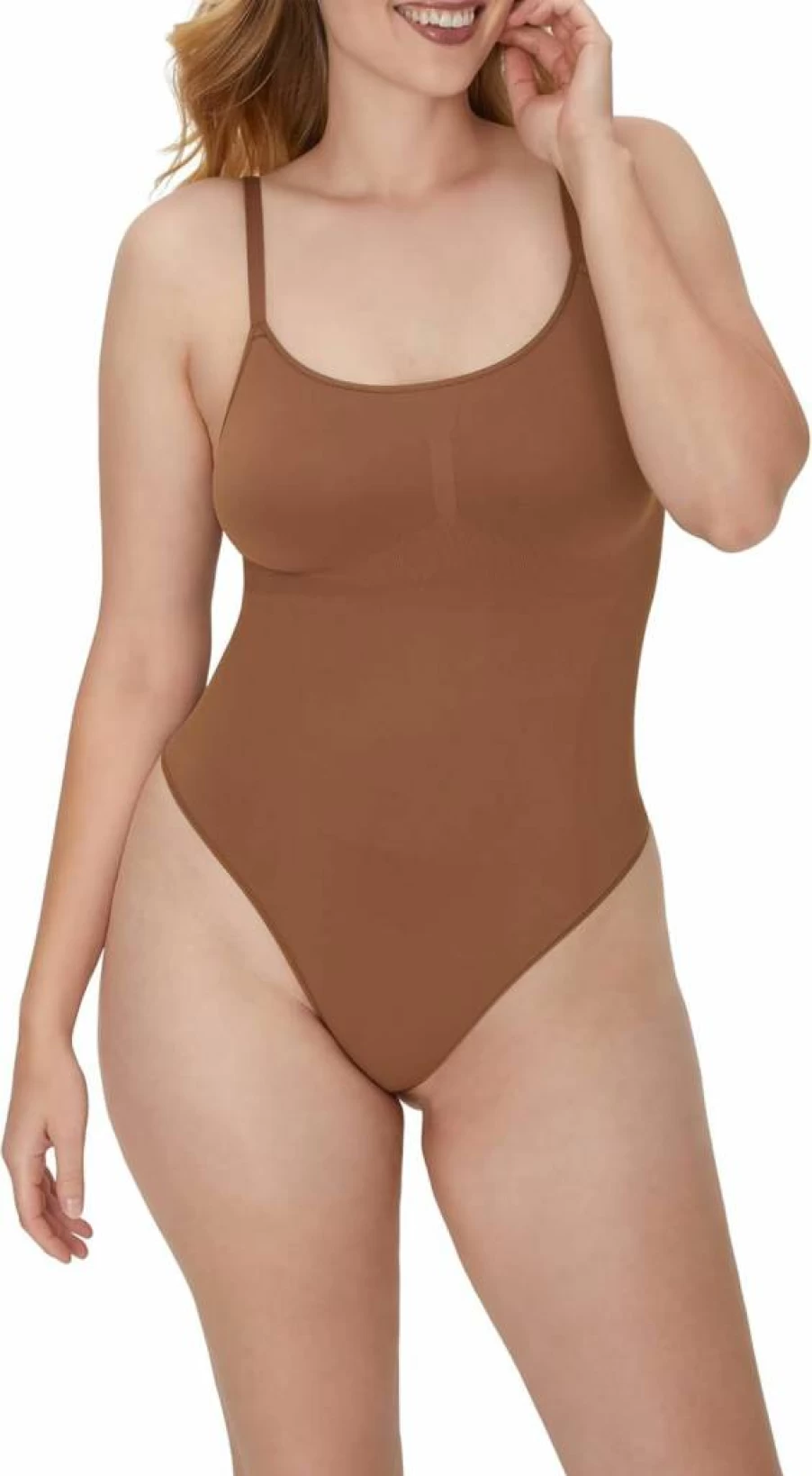 Maidenform Women's Firm Control Seamless Shapewear Thong Bodysuit for Tummy Control