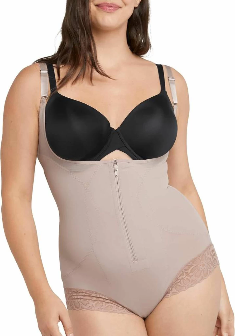 Maidenform Women's Ultra Sculpt Shapewear Open Bust Bodysuit - Colombian Fajas for Tummy Control & Body Shaping