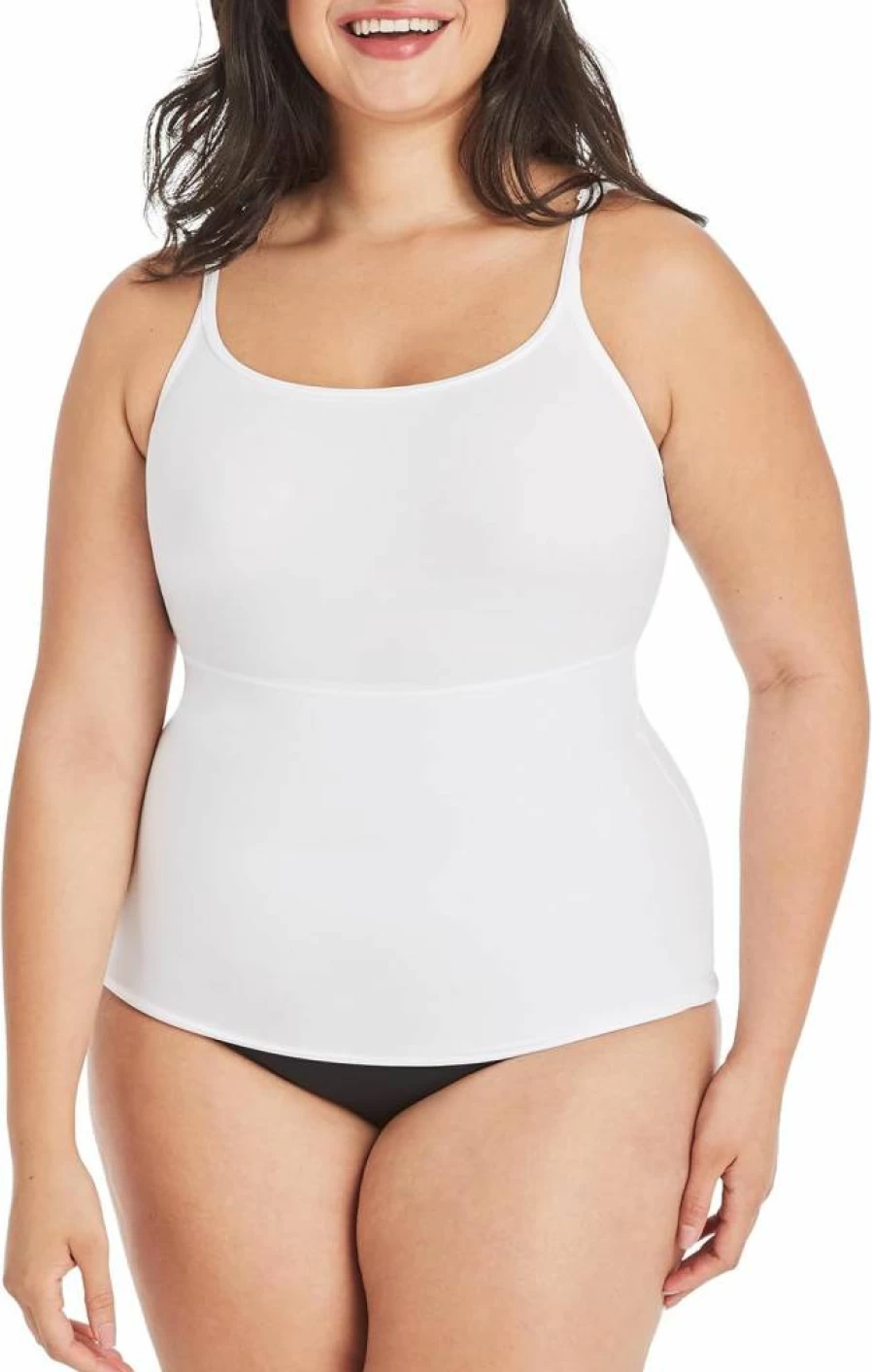 Maidenform Women's Tummy Control Shapewear Cami - Back Smoothing Longer Length Tank Top for All-Day Comfort