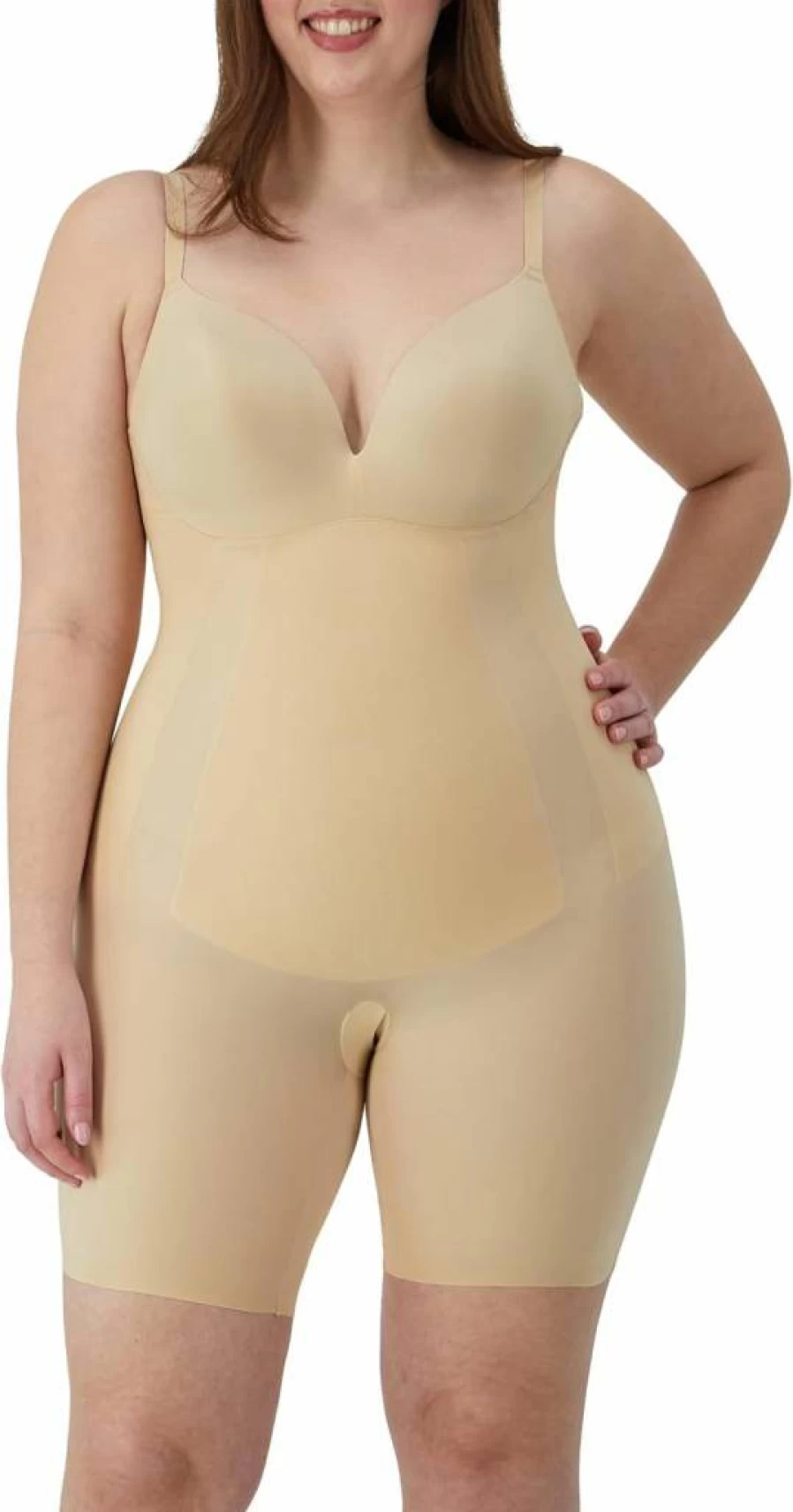 Maidenform Women's Convertible Shapewear Bodysuit - Tummy Control & Mid-Thigh Shorts, 12-Way Adjustable Body Shaper for All-Day Comfort