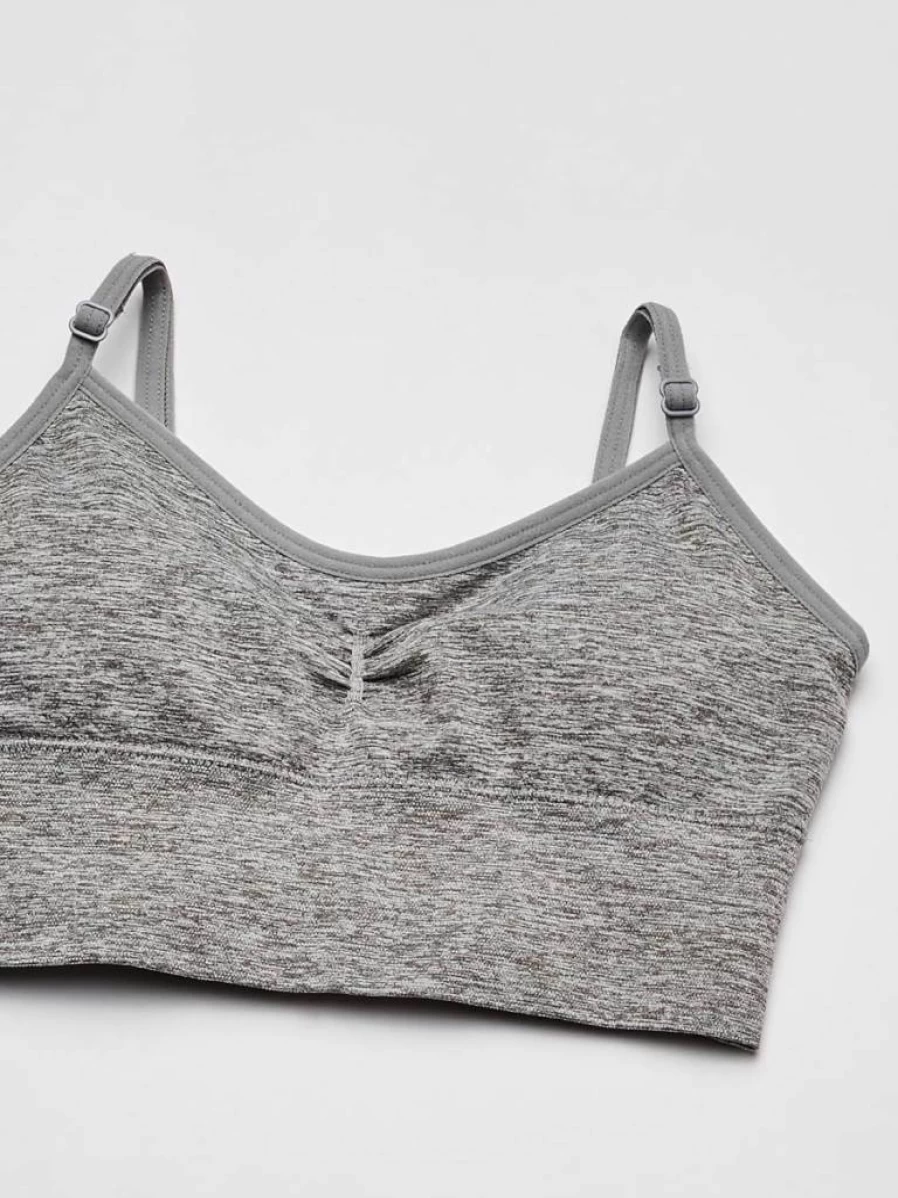 Maidenform Seamless Ruched Sports Bra for Girls - Comfortable Stretchy Crop Top for Active Teens