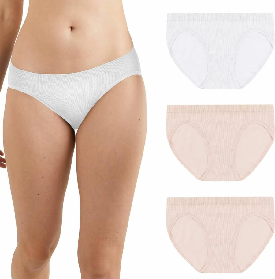 Maidenform Women's Seamless Rib Bikini Panty 3-Pack - Comfortable M Size Underwear