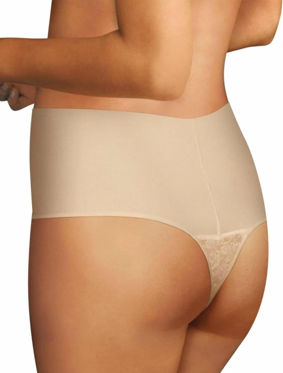 Maidenform Women's Firm Control Thong Shapewear - Tummy Control, Breathable Stretch Lace Underwear for All-Day Comfort