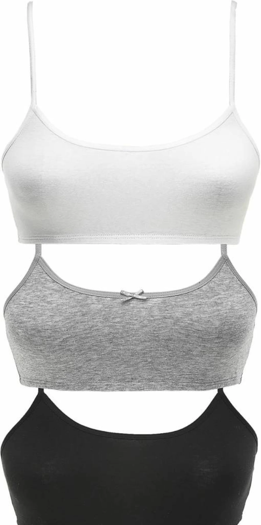 Maidenform Girls' Cotton Crop Bra 3-Pack - Soft Comfort Training Bras for Teens