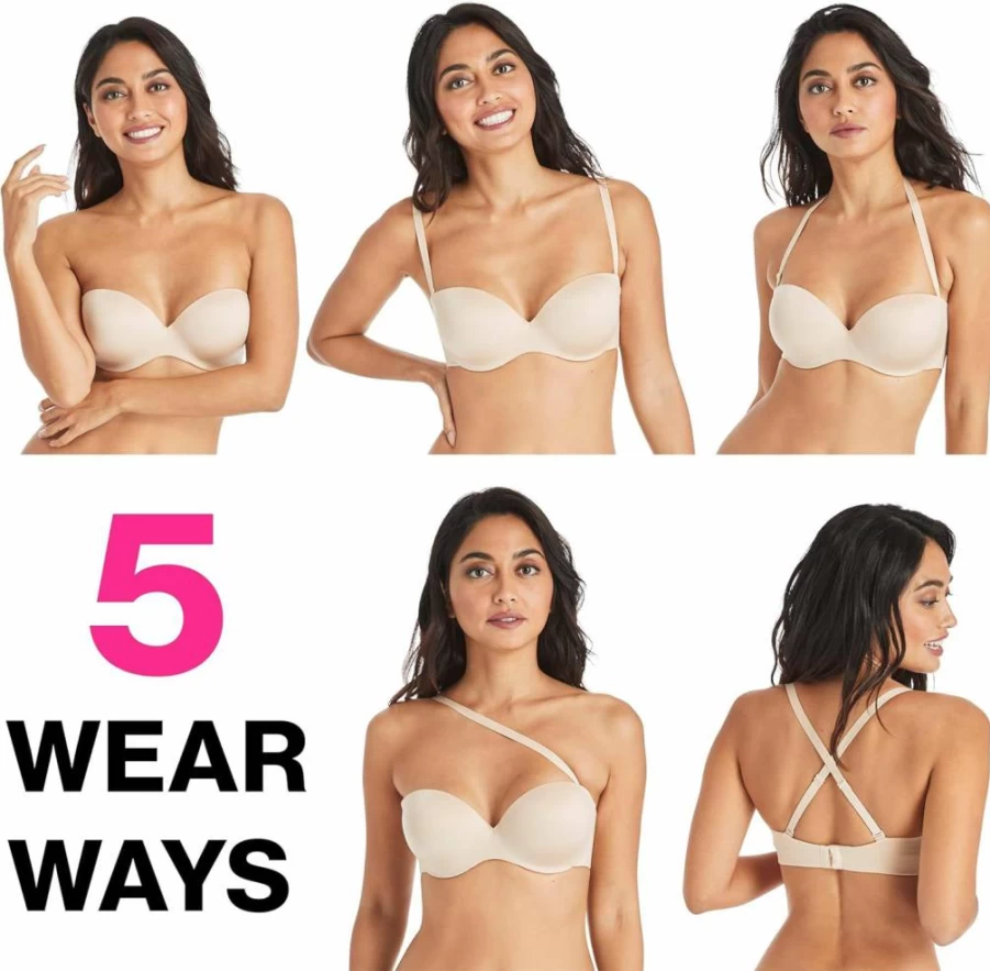 Maidenform Women's Strapless Underwire Bra with Custom Lift for All-Day Support