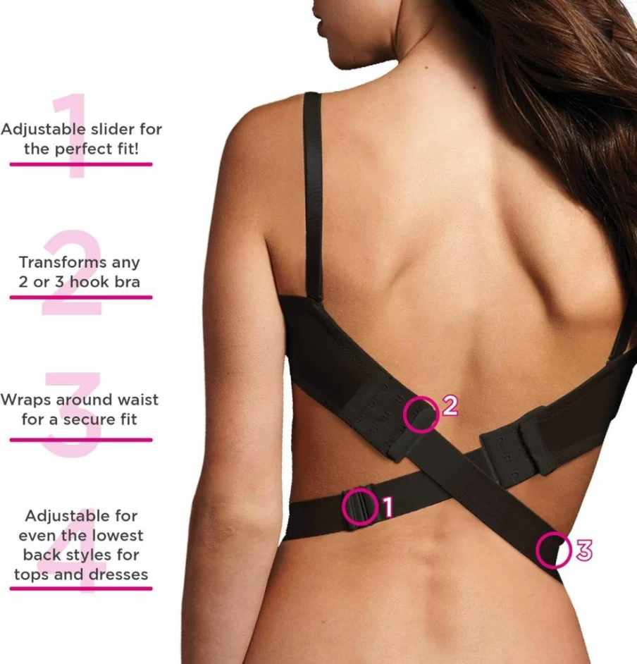 Maidenform Women's Comfortable Low Back Bra Converter – Seamless Strap Solution for Backless Outfits