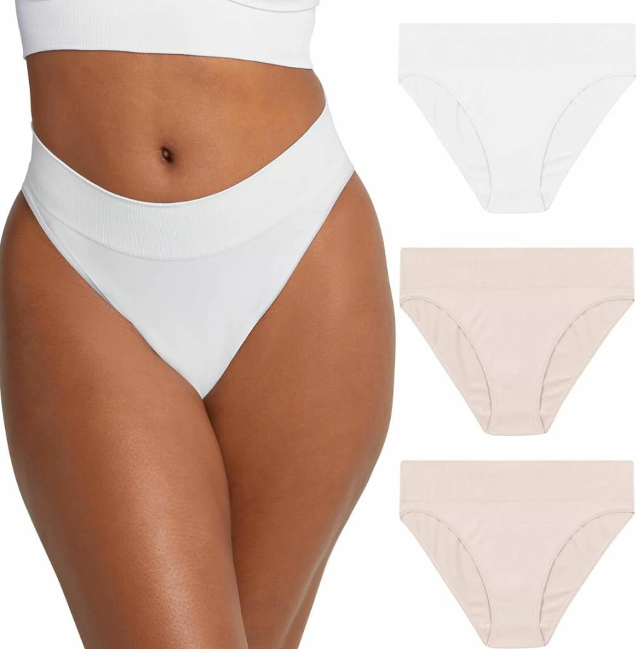 Maidenform Women's Seamless High-Leg Bikini Panties 3-Pack - Comfortable M Underwear
