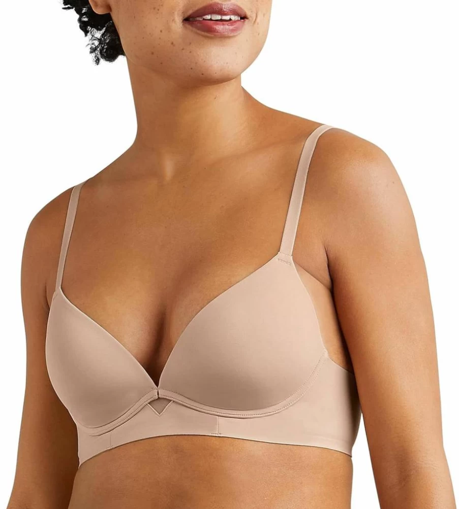 Maidenform Women's One Fab Fit Wireless Demi Bra - Comfortable Wireless Lace Bra for Everyday Wear